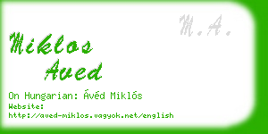 miklos aved business card