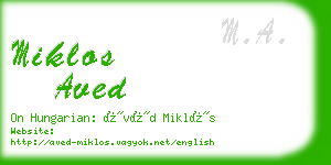 miklos aved business card